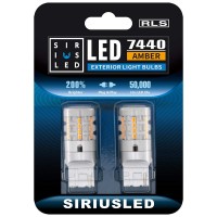 Sir Ius Led Rls 7440 7440A Built In Resistor Anti Hyper Flashing Led Bulb Turn Signal Light Amber Orange Color Full Aluminum Body Single Filament Error Free Pack Of 2