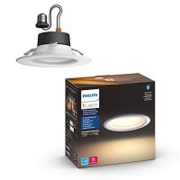 Philips Hue White Ambiance Led Smart Retrofit 4-Inch Recessed Downlight, Bluetooth & Zigbee Compatible, Warm-To-Cool White Light (Hue Hub Optional)