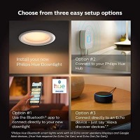 Philips Hue White Ambiance Led Smart Retrofit 4-Inch Recessed Downlight, Bluetooth & Zigbee Compatible, Warm-To-Cool White Light (Hue Hub Optional)