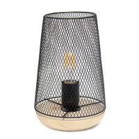 Simple Designs Lt1074-Blk Wired Mesh Uplight Table Lamp, Black