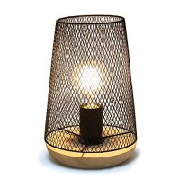 Simple Designs Lt1074-Blk Wired Mesh Uplight Table Lamp, Black