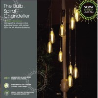 Noma The Bulb Spiral Chandelier, Battery Operated