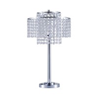 Benjara Contemporary Style Table Lamp With Stalk Support And Tier Base, Silver