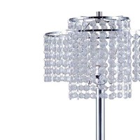 Benjara Contemporary Style Table Lamp With Stalk Support And Tier Base, Silver