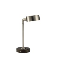 Benjara Table Lamp With Stalk Metal Support And Adjustable Head, Black And Silver