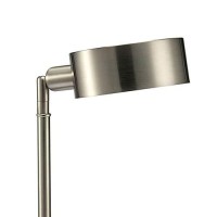 Benjara Table Lamp With Stalk Metal Support And Adjustable Head, Black And Silver