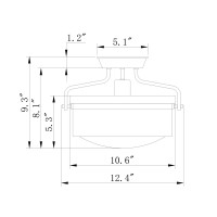 Warehouse Of Tiffany Cm018/1 Merwin 1-Light Matte Black Semi-Flush Ceiling Lamp Flushmount