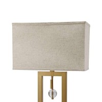 Benjara Contemporary Table Lamp With Rectangular Frame Base, Gold And Black