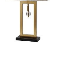 Benjara Contemporary Table Lamp With Rectangular Frame Base, Gold And Black