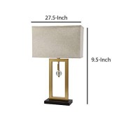 Benjara Contemporary Table Lamp With Rectangular Frame Base, Gold And Black