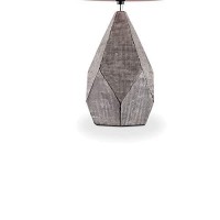 Benjara Contemporary Table Lamp With Geometric Design And Multiple Facets, Gray