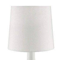 Benjara Contemporary Table Lamp With Tapered Drum Shade And Pot Belly Base, White