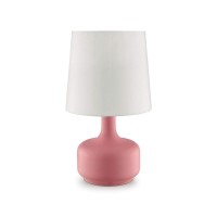 Benjara Pink Contemporary Table Lamp With Pot Belly Base With Matte Finish