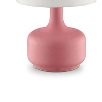 Benjara Pink Contemporary Table Lamp With Pot Belly Base With Matte Finish