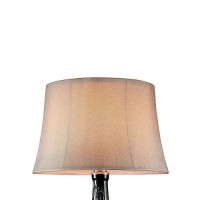 Benjara Contemporary Table Lamp With Hand Blown Glass Pattern, Gray And Gold