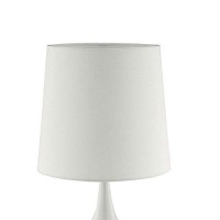 Benjara Contemporary Metal Bulb Like Base Table Lamp With Drum Shade, White