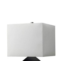 Benjara Contemporary Table Lamp With 3D Wooden Geometric Base, Black