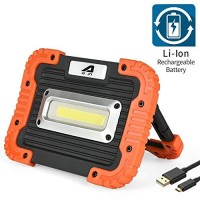 Aain Portable Led Work Light 1500Lumens, Rechargeable Work Lighting Cob Flood Lights, Job Site Lighting, Super Bright Waterproof Worklights For Outdoor Camping, Car Repairing, Emergency Sos