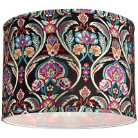 Multi-Color Embroidered Medium Drum Lamp Shade 15