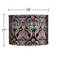 Multi-Color Embroidered Medium Drum Lamp Shade 15