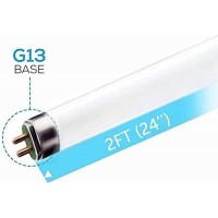 Circle (24 Pack F17T8/865 17W 24 Inch T8 Fluorescent Tube Light Bulb, 6500K Daylight White, Medium Bi-Pin (G13) Base, 17 Watt T8 Light Bulbs