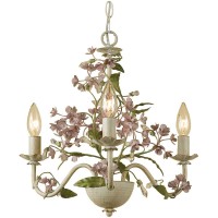 The AF Lighting 70443H Grace ThreeLight Chandelier features cut metal with an antique cream finish This countrystyle chandelier is part of the Elements series and uses three 60watt candle base bulbs not included It comes with hardwire and swagkit options 