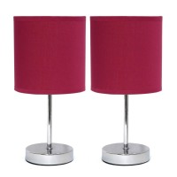 A lovely inexpensive and practical table lamp set to meet your basic fashion lighting needs These mini lamps feature a chrome base and fabric shades Perfect for living room bedroom office kids room or college dorm