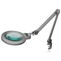 Neatfi Xl Bifocal Led Magnifying Lamp, 7-Inch Acrylic Lens, 5D/20D Magnification, Hands-Free, Dimmable, 84 Smd Led, Adjustable Arm For Crafts, Reading, Close Work (With Clamp, Silver)