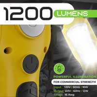 Gearit Led Work Light (20 Feet) 2000 Lumen Cob Led - 16 Gauge Sjtw Indoor/Outdoor Nema 5-15R Extension Cord - Handheld, Rotating Hanger, Magnetic Base For Auto Mechanic And Construction - 20Ft