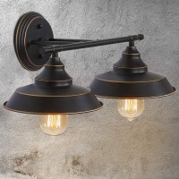 Caduke Bathroom Vanity Light 2 Light Wall Sconce Fixture, Black Industrial Wall Light In Bathroom Vanity Mirror Cabinets Dressing Table Farmhouse