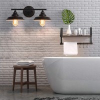 Caduke Bathroom Vanity Light 2 Light Wall Sconce Fixture, Black Industrial Wall Light In Bathroom Vanity Mirror Cabinets Dressing Table Farmhouse