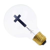 Mandala Crafts Christian Light Bulb Crucifix Bulb Jesus On The Cross Catholic Novelty Bulb 3W 120V For Pendant String Night Light (Standard Base 1 Bulb)