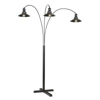 Modern Street Style Metal Lamp With Cross Shaped Leg Base, Black