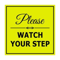 Signs Bylita Square Classy Please Watch Your Step Sign With Adhesive Tape, Mounts On Any Surface, Weather Resistant, Indoor/Outdoor Use (Yellow/Black) - Medium