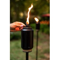 Tiki Brand Adjustable Flame Tiki Torch Resin Black, Decorative Outdoor Lighting For Backyard Lawn Patio And Garden, 65 In, 1119014