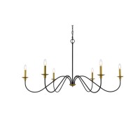 Rohan 48 Inch Chandelier In Matte Black And Brass