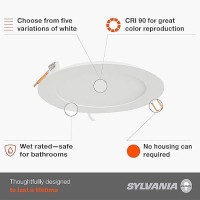 Sylvania Led 4 Slim Microdisk Junction Box Recessed Downlight Kit 13W Dimmable 5 Cct Color Select 2700K 3000K 3500K