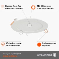 Sylvania Led 6 Slim Microdisk Recessed Downlight Junction Box 16W Cct 5 Color Selectable 2700K3000K3500K4000K5000K 120