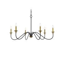 Rohan 42 Inch Chandelier In Matte Black And Brass