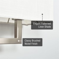 Kira Home Haven 16 2Light Modern Wall Sconcewall Light Rectangular White Fabric Shade Brushed Nickel Finish