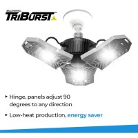 Bellhowell Triburst Aluminum Garage Lights 6500K 4000 Lumen S2 Adjustable Ceiling Light Ultra Bright Lighting With 144 Bulb