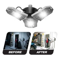 Bellhowell Triburst Aluminum Garage Lights 6500K 4000 Lumen S2 Adjustable Ceiling Light Ultra Bright Lighting With 144 Bulb