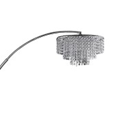 This crystal floor lamp is an enchanting piece that is absolutely breathtaking an ideal addition to any space Featuring a graceful arch lamp has floor switch that is easily accessible for on or off Glittering crystal cascade beautifully towards the bottom