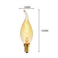 6 Pack 40W E12 C35 Dimmable Edison Candelabra Bulbs, 2200K Amber Warm Vintage Incandescent Light Bulbs Bent Tip Decorative Lighting For Bar Restaurant Cafe Home Kitchen, 110V