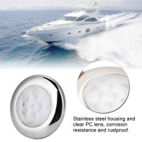 Tbest Boat Led Dome Light For Marine Boat Yacht 6 Led Light Interior Dome Light Stainless Steel White Led Accent Ceiling Dome Lamp 12V Dc Boat Led Ceiling Light Stainless Steel I Led Lights Marine