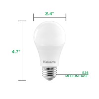 Maxlite A19 Led Bulb, Enclosed Fixture Rated, 75W Equivalent, 1100 Lumens, Dimmable, E26 Medium Base, 2700K Soft White, 4-Count(4 Pack)