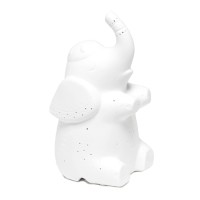 Simple Designs Lt3337Wht White Porcelain Fun Shaped Sitting Night Light Table Lamp Elephant