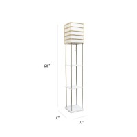 Elegant Designs 1 Light Metal Etagere Floor Lamp, Light Wood