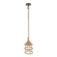 Homeroots Lighting 8.5-Inch X 8.5-Inch X 47-Inch Rope - Pendant Lamp