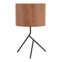 Inspired by nature An intricately painted shade resembling wood grain rests on a asymmetrical tripod base for a gorgeous combination Place it on an accent table or a pair on your bedside tables